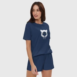 Женская пижама с шортиками хлопок Кот в капюшоне - домохозяин - фото 2