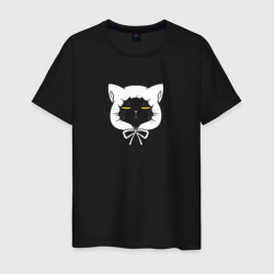 Мужская футболка хлопок Кот в капюшоне - домохозяин