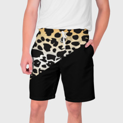 Мужские шорты 3D Леопардовые пятна с черным цветом