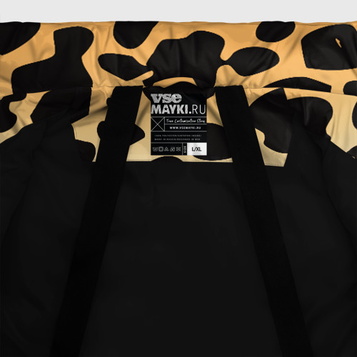 Мужская зимняя куртка 3D Леопардовые пятна с черным цветом, цвет черный - фото 7