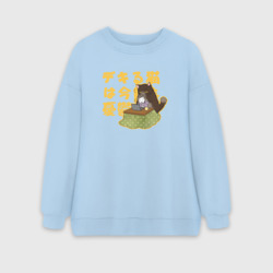 Женский свитшот oversize без начеса хлопок Саку и Юкичи - Кот мастер на все лапки