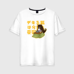 Женская футболка хлопок Oversize Саку и Юкичи - Кот мастер на все лапки