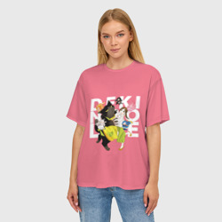 Женская футболка oversize 3D Юкичи и Саку - кот мастер на все лапки - фото 2