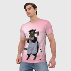 Мужская футболка 3D Кот домохозяин - фото 2
