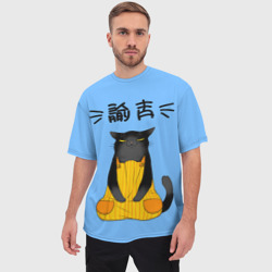 Мужская футболка oversize 3D Кот в фартуке - фото 2