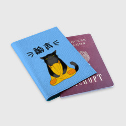 Обложка для паспорта матовая кожа Кот в фартуке - фото 2