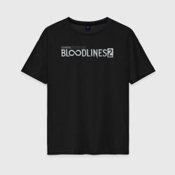 Женская футболка хлопок Oversize Vampire the Masquerade bloodlines 2 logo