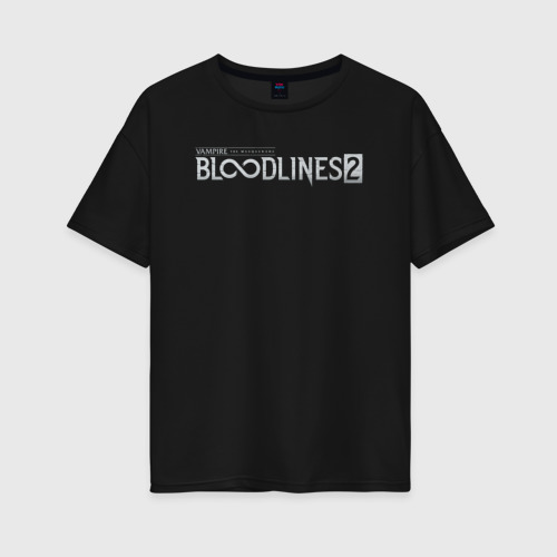 Женская футболка хлопок Oversize Vampire the Masquerade bloodlines 2 logo, цвет черный