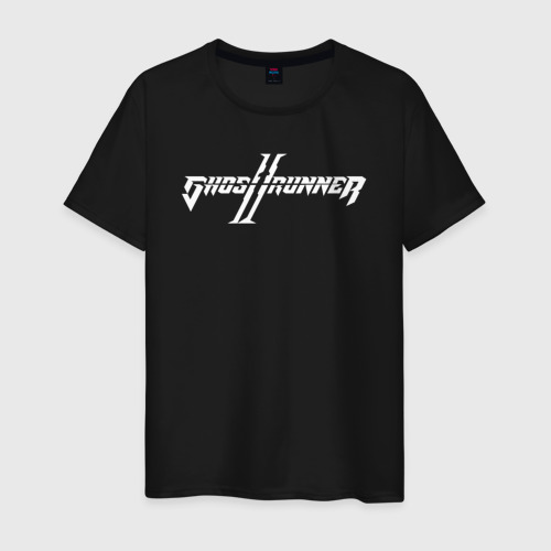 Мужская футболка хлопок с принтом Ghostrunner 2 logo, вид спереди #2