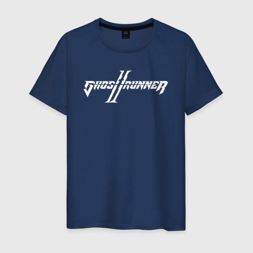 Мужская футболка из хлопка с принтом Ghostrunner 2 logo, вид спереди №1