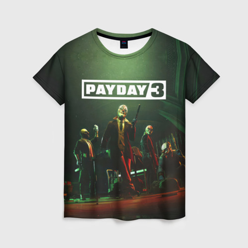 Женская футболка 3D с принтом Грабители Payday 3, вид спереди #2