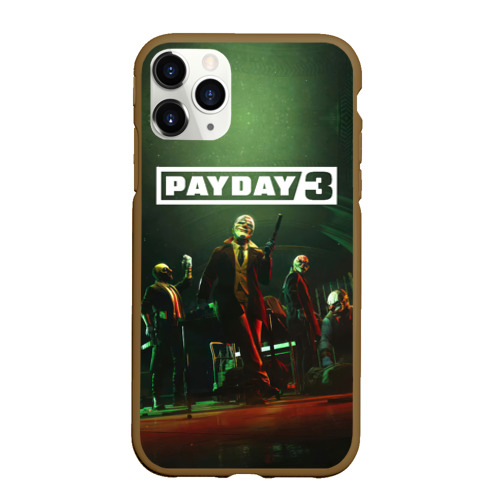 Чехол для iPhone 11 Pro Max матовый Грабители Payday 3, цвет коричневый