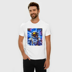 Мужская футболка хлопок Slim Космонавт и свечение - фото 2