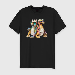 Мужская футболка хлопок Slim Динозаврики из 80х