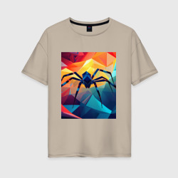 Женская футболка хлопок Oversize Синий паук