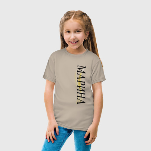 Детская футболка хлопок Имя Марина, цвет миндальный - фото 5