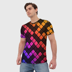 Мужская футболка 3D Цветной Тетрис - фото 2