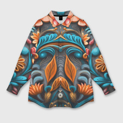 Женская рубашка oversize 3D Mirrow floral pattern - art - Vogue