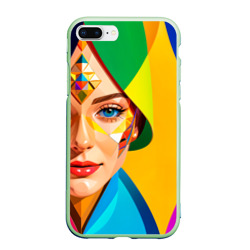 Чехол для iPhone 7Plus/8 Plus матовый Девушка лицо с ромбическим орнаментом