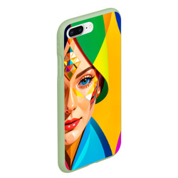 Чехол для iPhone 7Plus/8 Plus матовый Девушка лицо с ромбическим орнаментом - фото 2