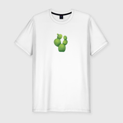 Мужская футболка хлопок Slim Милый акварельный кактус