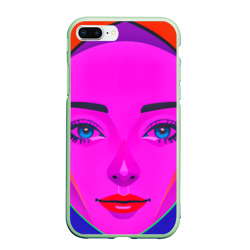 Чехол для iPhone 7Plus/8 Plus матовый Девушка с голубыми глазами и фиолетовым лицом