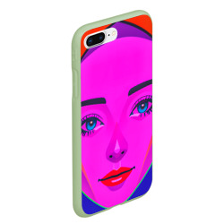 Чехол для iPhone 7Plus/8 Plus матовый Девушка с голубыми глазами и фиолетовым лицом - фото 2