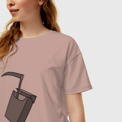 Женская футболка хлопок Oversize Smoking realy dead - фото 2