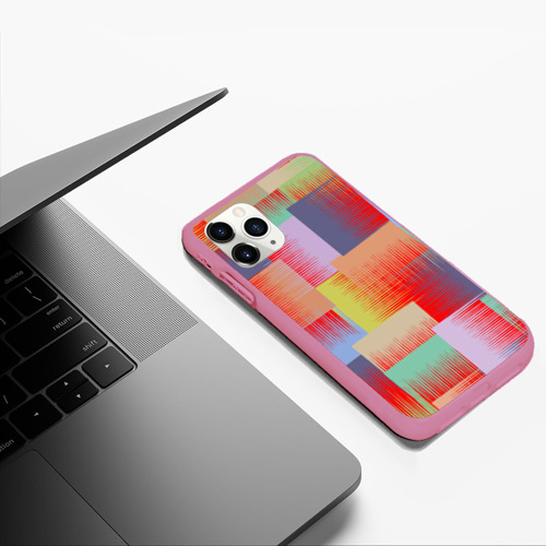 Чехол для iPhone 11 Pro Max матовый с принтом Веселая разноцветная клетка, фото #5