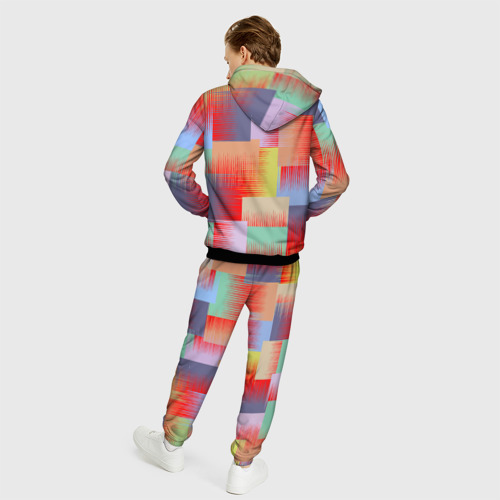 Мужской костюм 3D Веселая разноцветная клетка, цвет черный - фото 4