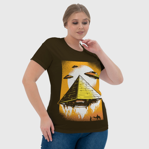Женская футболка 3D Pyramid launch, цвет 3D печать - фото 6