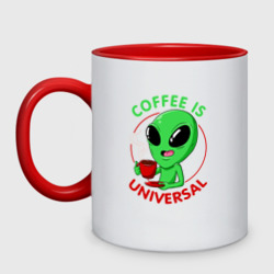 Кружка двухцветная Coffee is universal