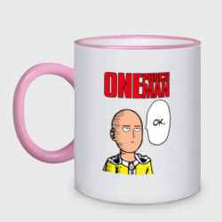 Кружка двухцветная Saitama - one Punch man