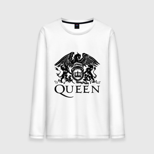 Мужской лонгслив хлопок Queen - logo, цвет белый