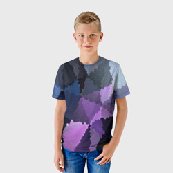 Детская футболка 3D Сине розовый мозаичный узор - фото 2