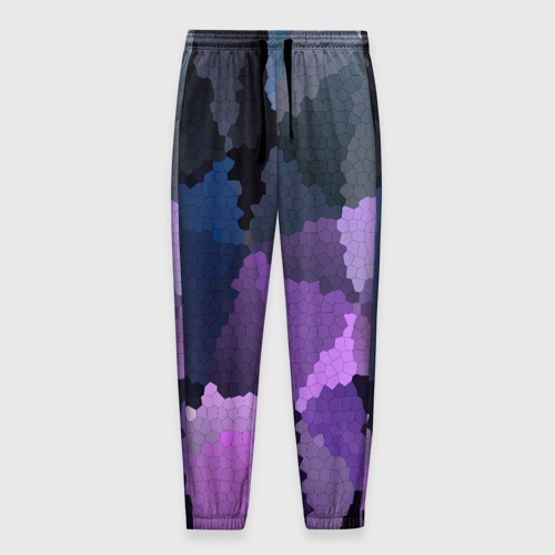 Мужские брюки 3D Сине розовый мозаичный узор, цвет 3D печать