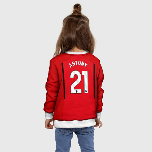 Детский свитшот 3D Антони Манчестер Юнайтед форма 23-24 домашняя, цвет 3D печать - фото 8