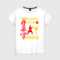 Женская футболка хлопок Боец кекусинкай карате