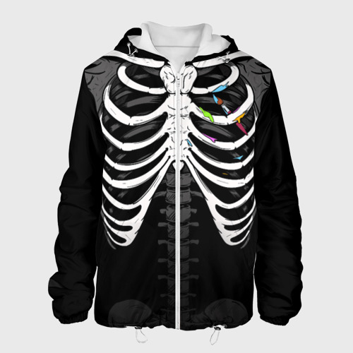 Мужская куртка 3D Скелет: ребра с кистью и красками, цвет 3D печать