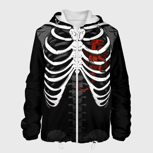 Мужская куртка 3D Скелет: ребра с драконом, цвет 3D печать