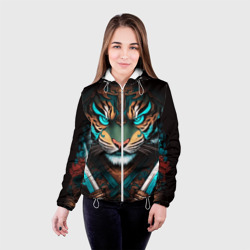 Женская куртка 3D Тигр самурай - фото 2