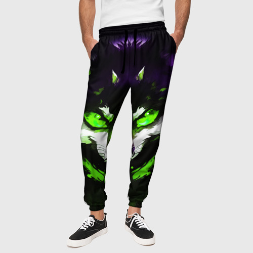 Мужские брюки 3D Кислотный енот, цвет 3D печать - фото 4