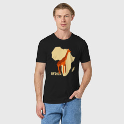 Мужская футболка хлопок Жираф из Африки - фото 2