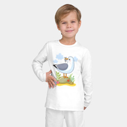 Детская пижама с лонгсливом хлопок Чайка с рыбкой - фото 2