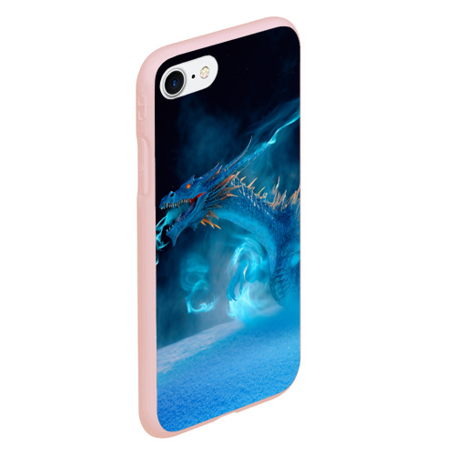 Чехол для iPhone 7/8 матовый с принтом Зимний ледяной дракон, вид сбоку #3