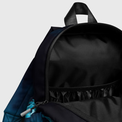 Рюкзак с принтом Зимний ледяной дракон для ребенка, вид на модели спереди №4. Цвет основы: белый