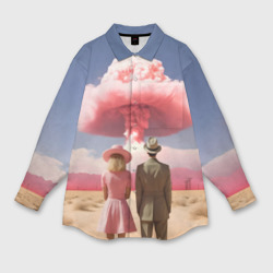 Мужская рубашка oversize 3D Barbenheimer Pink boom