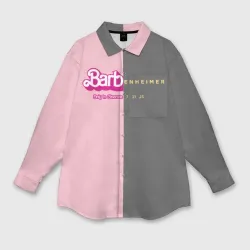 Женская рубашка oversize 3D Barbenheimer Split