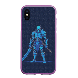 Чехол для iPhone XS Max матовый Pixel Skeleton warrior