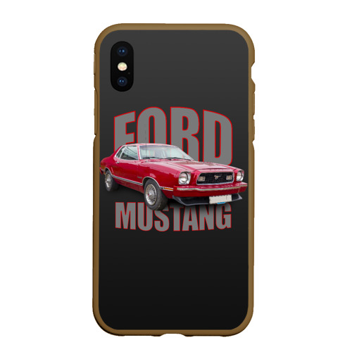 Чехол для iPhone XS Max матовый Автомашина Ford Mustang, цвет коричневый
